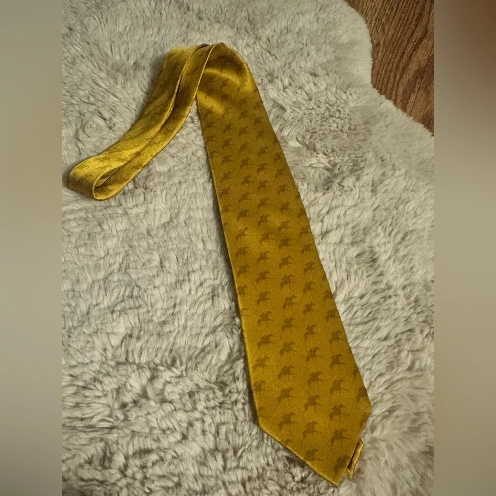 Keeneland Horse Racing Gold Silk Necktie